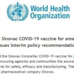 องค์การอนามัยโลก(WHO)อนุมัติวัคซีน Sinovac สำหรับใช้ในกรณีฉุกเฉินเป็นวัคซีนจีนตัวที่ 2
